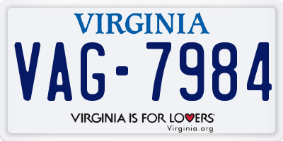 VA license plate VAG7984