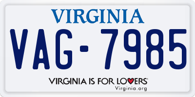 VA license plate VAG7985