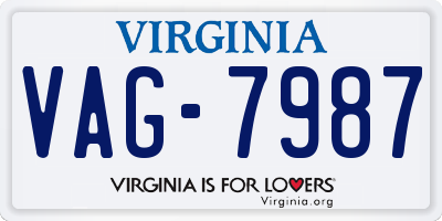 VA license plate VAG7987