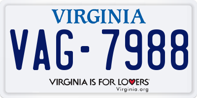 VA license plate VAG7988