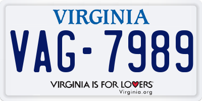 VA license plate VAG7989