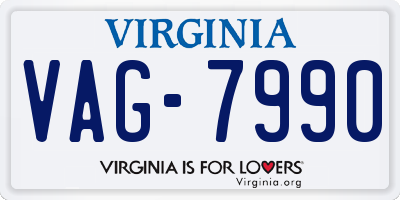 VA license plate VAG7990