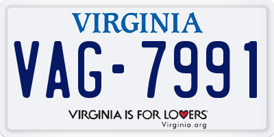 VA license plate VAG7991