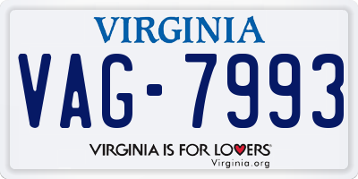 VA license plate VAG7993