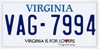 VA license plate VAG7994