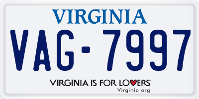 VA license plate VAG7997