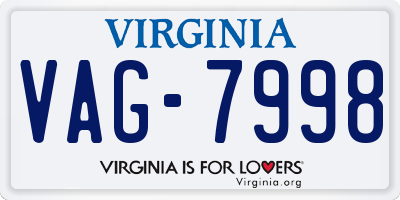 VA license plate VAG7998