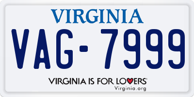 VA license plate VAG7999