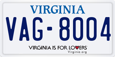 VA license plate VAG8004