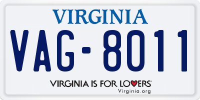 VA license plate VAG8011