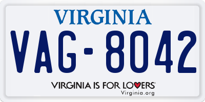 VA license plate VAG8042