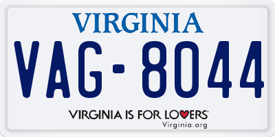 VA license plate VAG8044