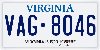 VA license plate VAG8046