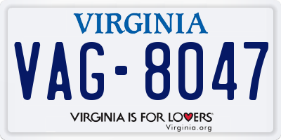 VA license plate VAG8047