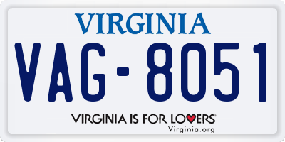 VA license plate VAG8051