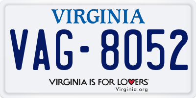 VA license plate VAG8052