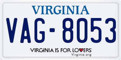 VA license plate VAG8053
