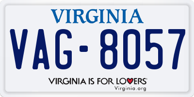 VA license plate VAG8057