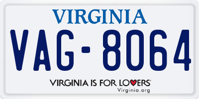 VA license plate VAG8064