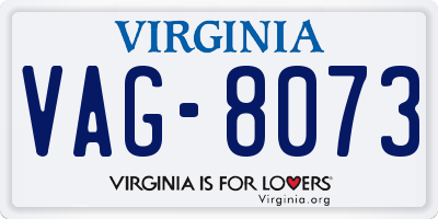VA license plate VAG8073