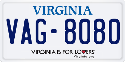 VA license plate VAG8080