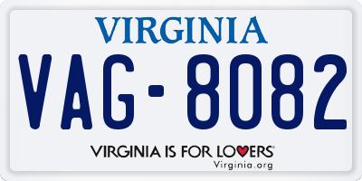 VA license plate VAG8082