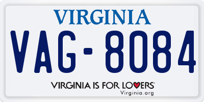 VA license plate VAG8084