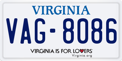 VA license plate VAG8086