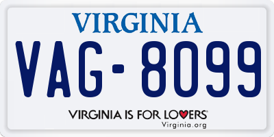 VA license plate VAG8099