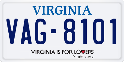 VA license plate VAG8101