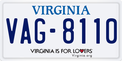 VA license plate VAG8110