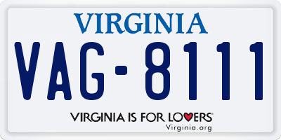 VA license plate VAG8111