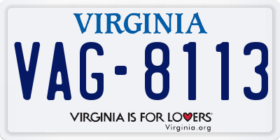 VA license plate VAG8113