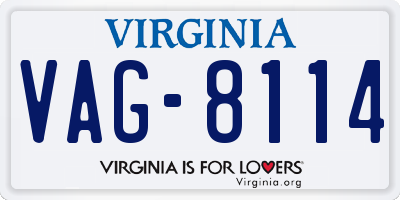 VA license plate VAG8114