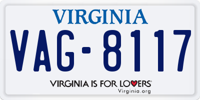 VA license plate VAG8117