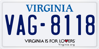 VA license plate VAG8118