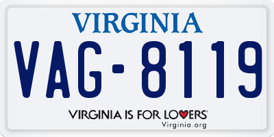VA license plate VAG8119