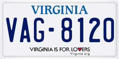 VA license plate VAG8120
