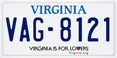 VA license plate VAG8121
