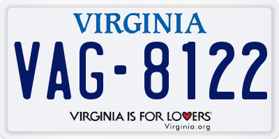 VA license plate VAG8122