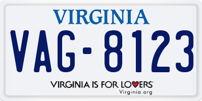 VA license plate VAG8123