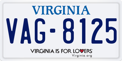 VA license plate VAG8125