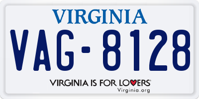 VA license plate VAG8128