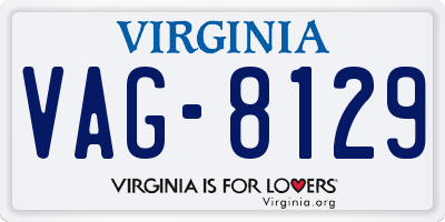 VA license plate VAG8129