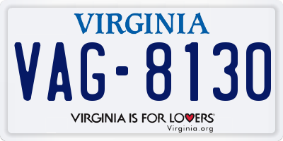 VA license plate VAG8130