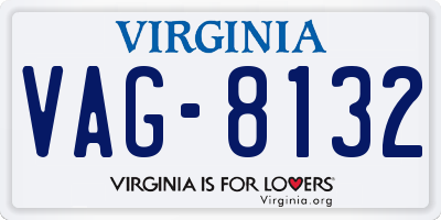VA license plate VAG8132