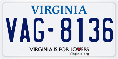 VA license plate VAG8136