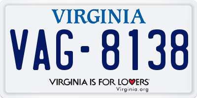 VA license plate VAG8138