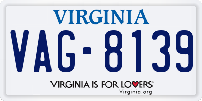 VA license plate VAG8139