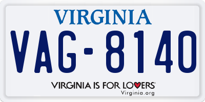 VA license plate VAG8140